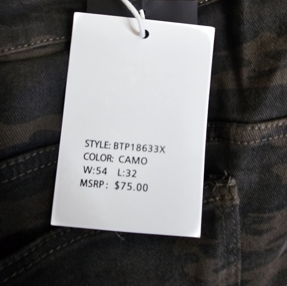 Blind Trust Men's Big & Tall, Distressed Camo Jeans,Size 54X32 ✨️NWT✨️ - Picture 11 of 12